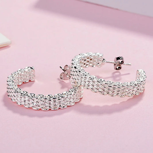 925 Sterling Sølv Charms Stud Øredobber for Kvinner