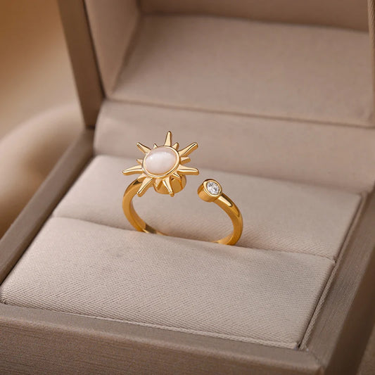 Vintage ring roterende sol